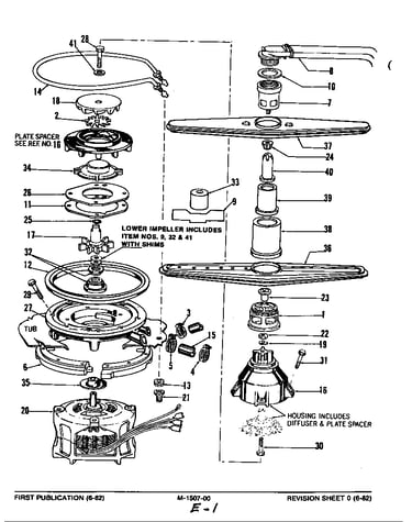 Motor, heater & spray arm