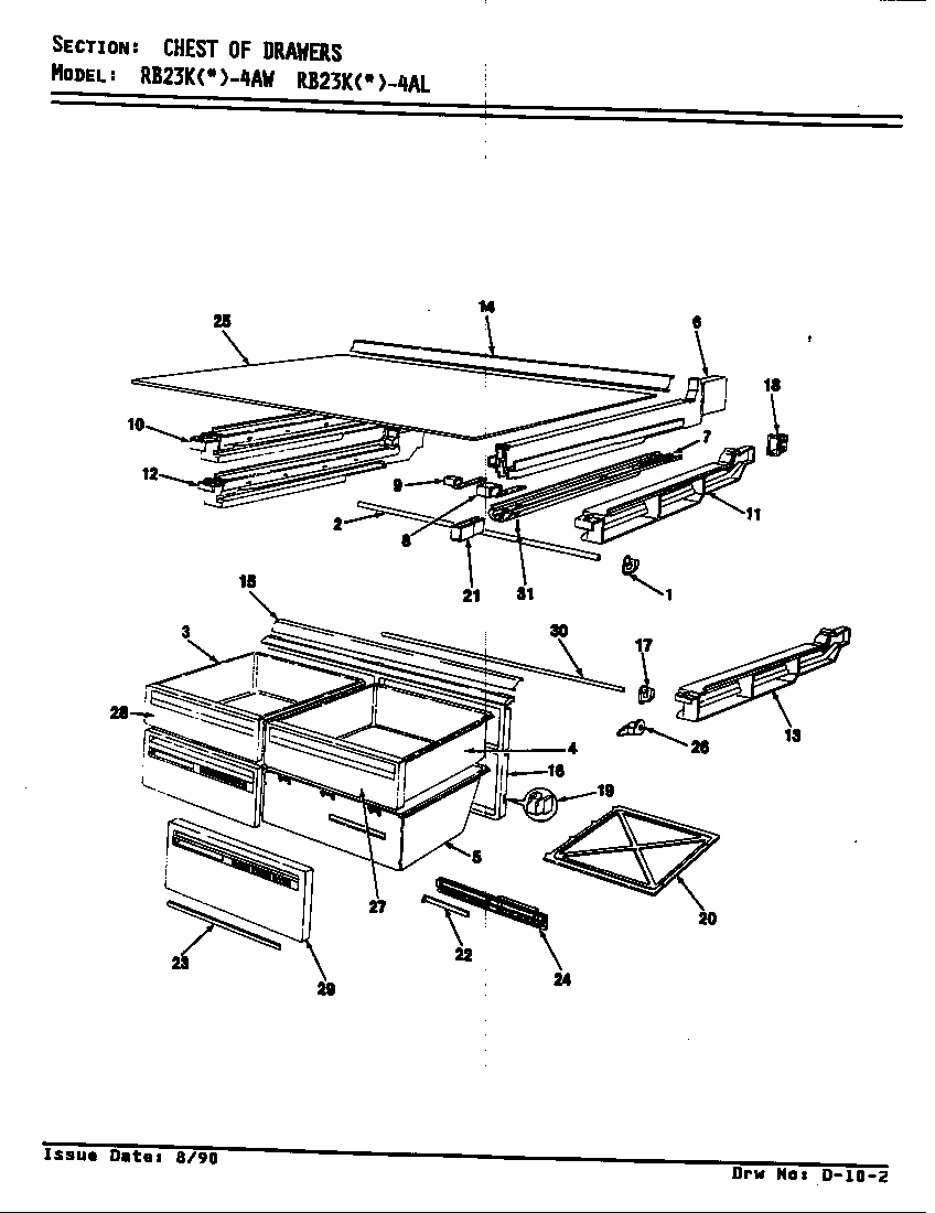 CHEST OF DRAWERS (RB23KA-4AL/BG96A) (RB23KN-4AL/BG99A)