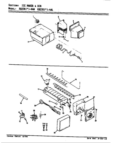 Ice maker & bin (rb23ka-4al/bg96a) (rb23kn-4al/bg99a)