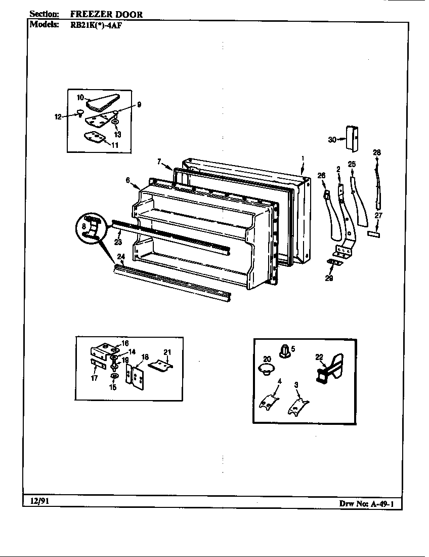 FREEZER DOOR (RB21KA4AF/BG75A) (RB21KN4AF/BG76A) (RB21KA4AF/BG76A) (RB21KN4AF/BG75A)