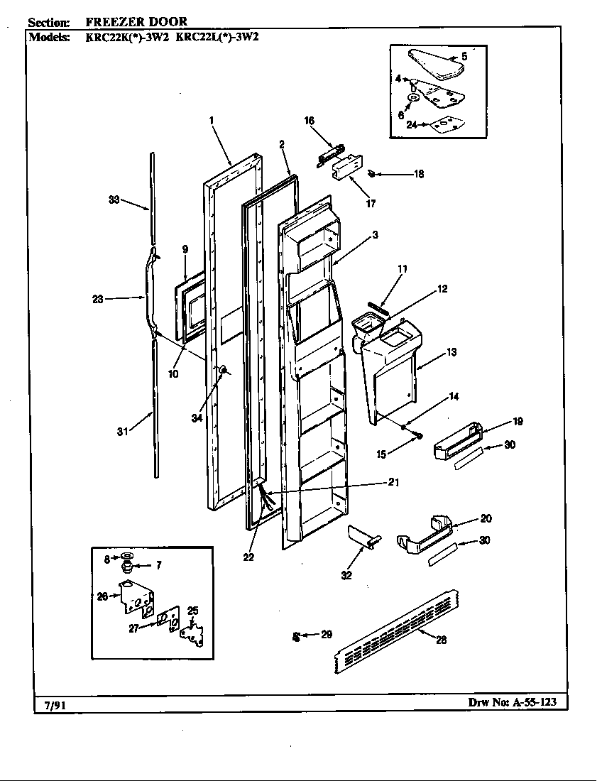 Freezer door