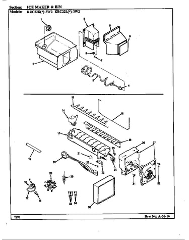 Ice maker & bin