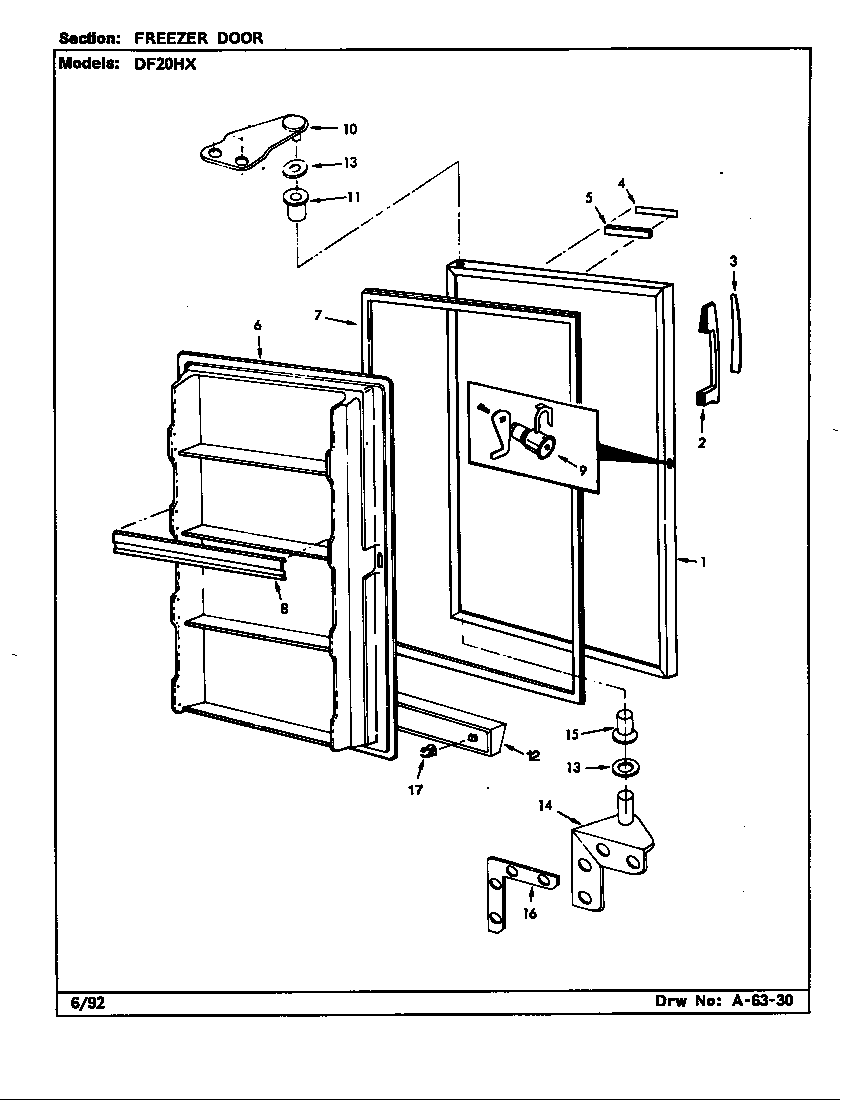Freezer door