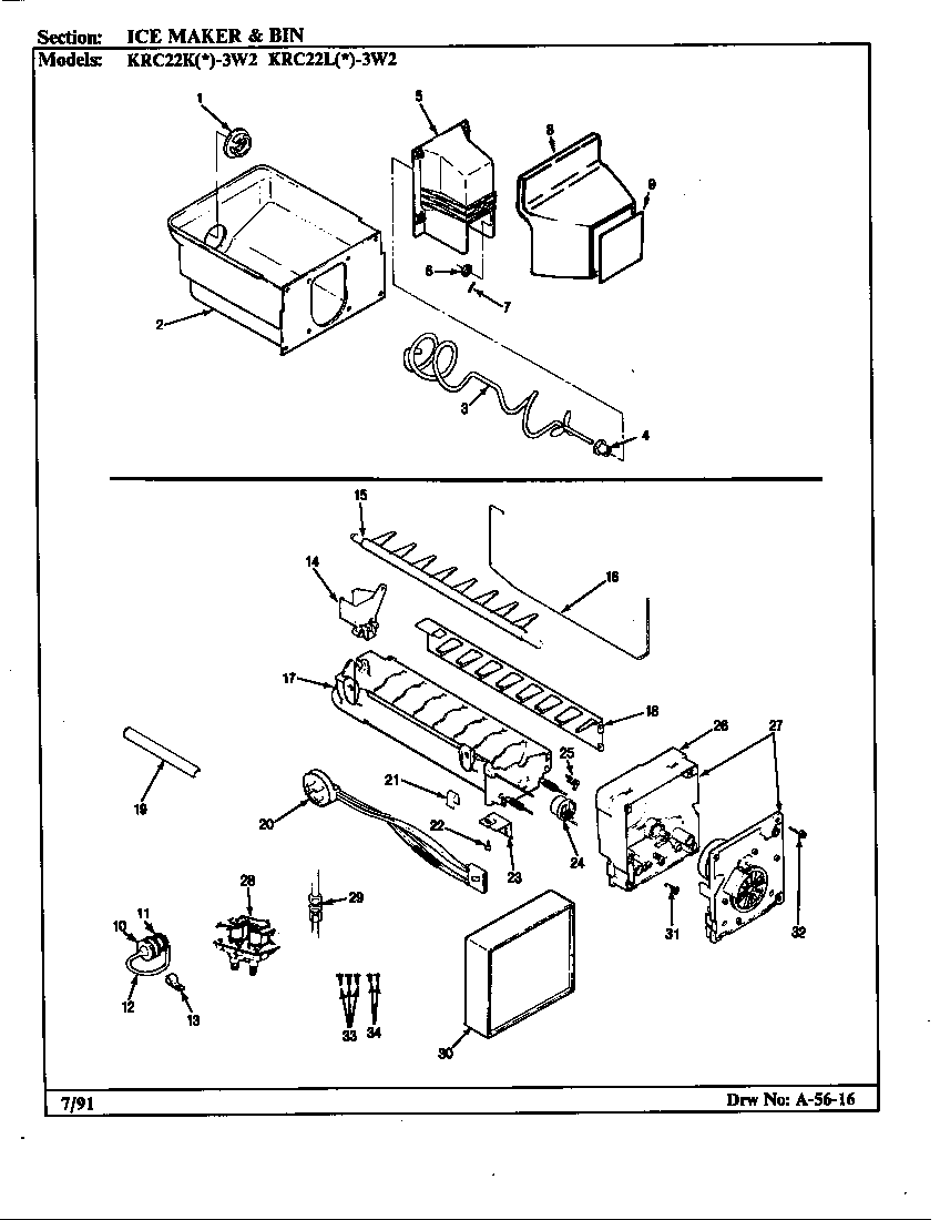 Ice maker & bin