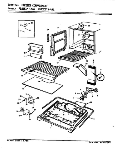 Freezer compartment (rb23ka-4aw/bg97a) (rb23kn-4aw/bg98a)