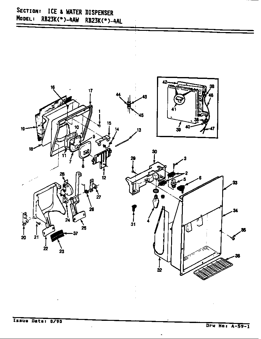 Ice & water dispenser (rb23ka-4aw/bg97a) (rb23kn-4aw/bg98a)