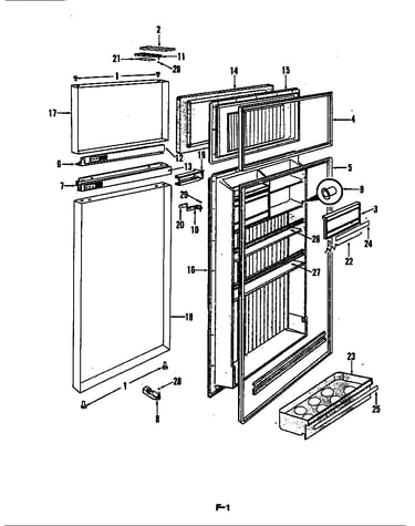Fresh food & freezer door