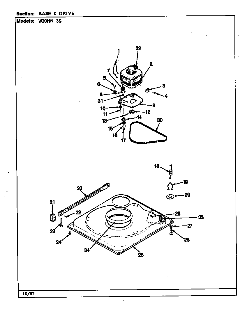 BASE & DRIVE (W20HN3S)(REV. A-E) (W20HA3S) (W20HN3S) (W20HY3S)