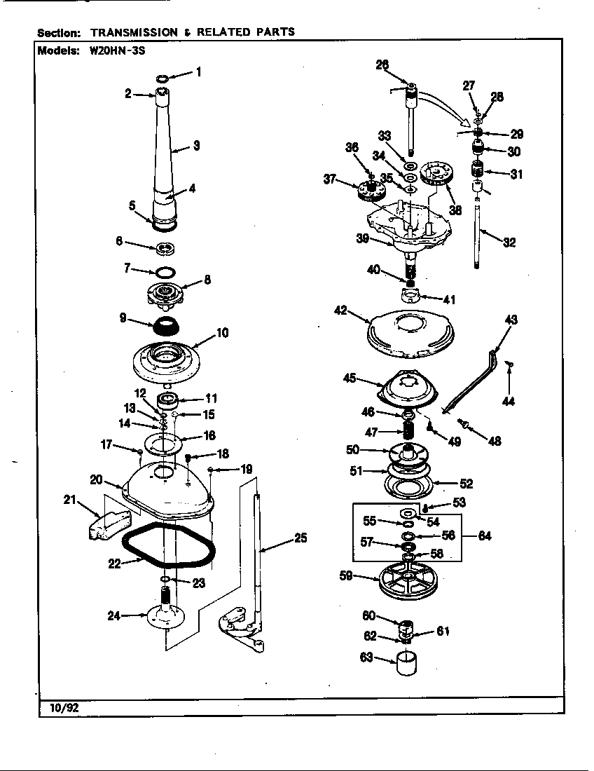 TRANSMISSION (W20HN3S)(REV. A-E) (W20HA3S) (W20HN3S) (W20HY3S)