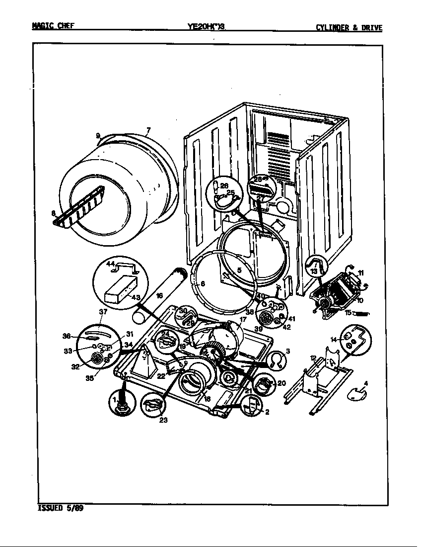 CYLINDER & DRIVE (REV. E & F) (YE20HA3) (YE20HN3) (YE20HY3)