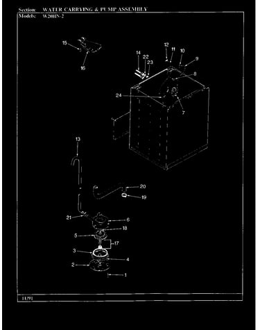 Water carrying & pump assy. (rev. j-n)
