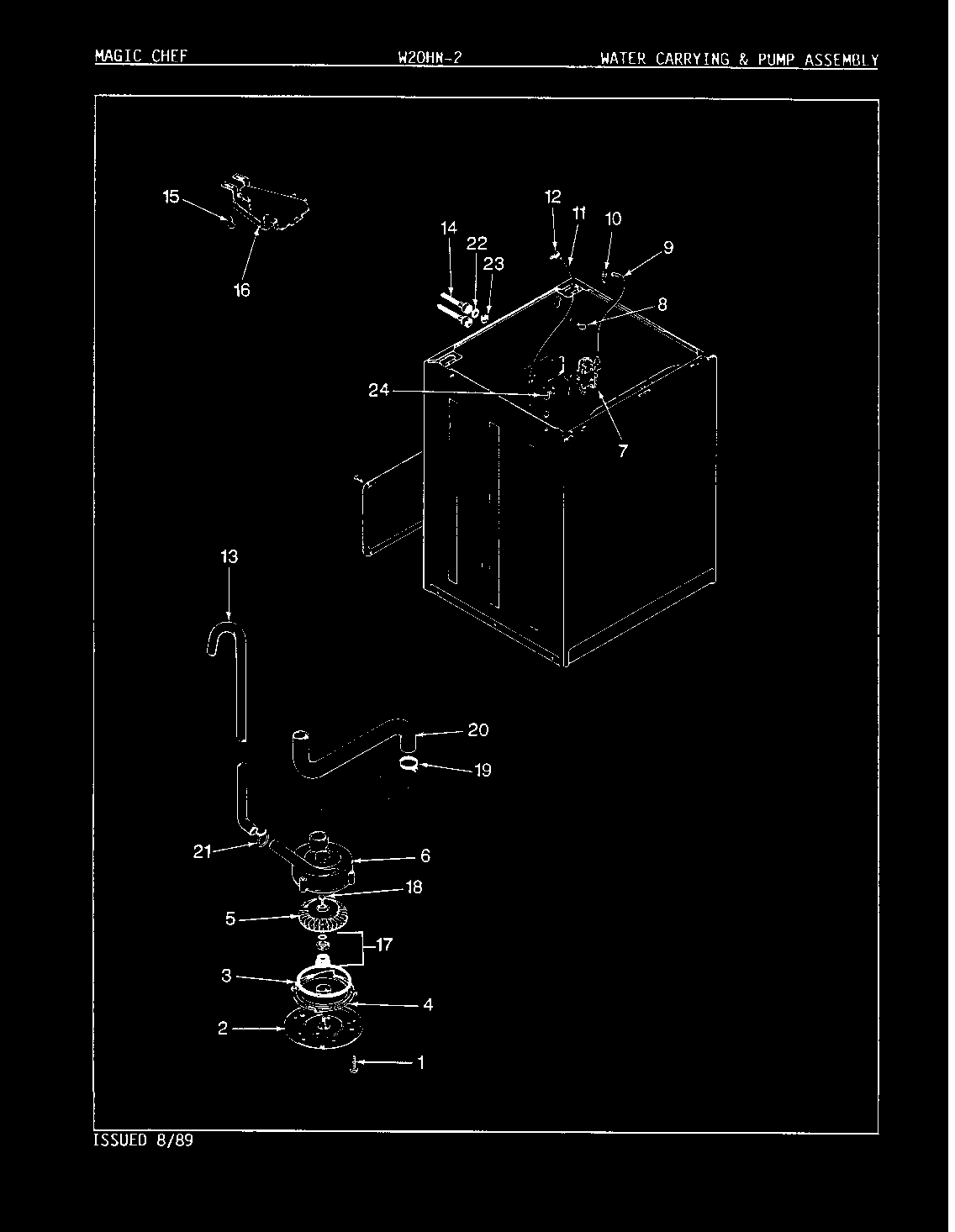 WATER CARRYING & PUMP ASSY. (REV. E-H)