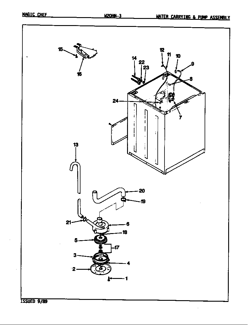 Water carrying & pump assy. (rev. k-l)