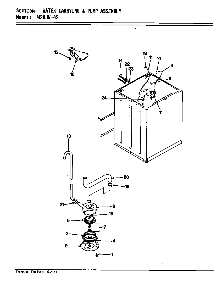 Water carrying & pump assembly
