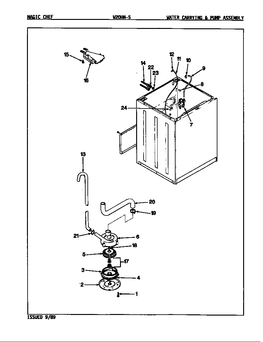 Water carrying & pump assembly