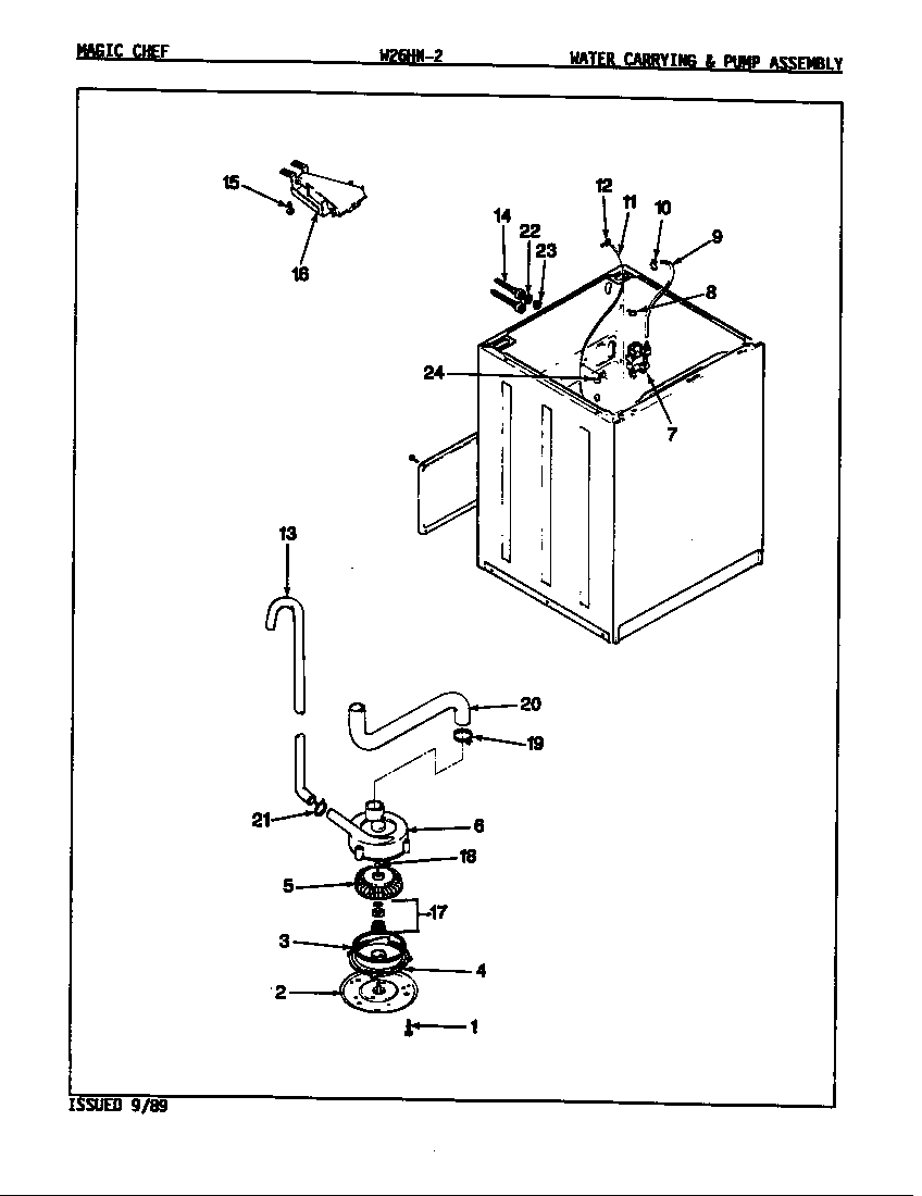 WATER CARRYING & PUMP ASSY. (REV. E-G)