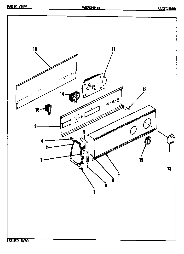 Control panel (yg20h3)(rev. e-h) (yg20ha3) (yg20hn3) (yg20hy3)