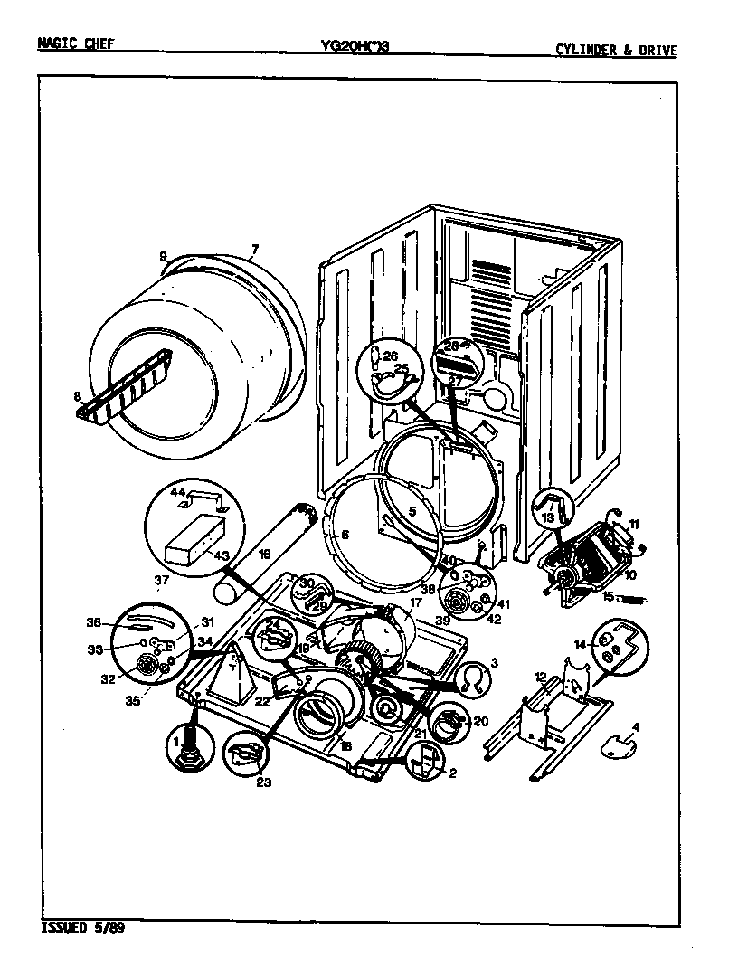 CYLINDER & DRIVE (YG20H3)(REV. E-H) (YG20HA3) (YG20HN3) (YG20HY3)