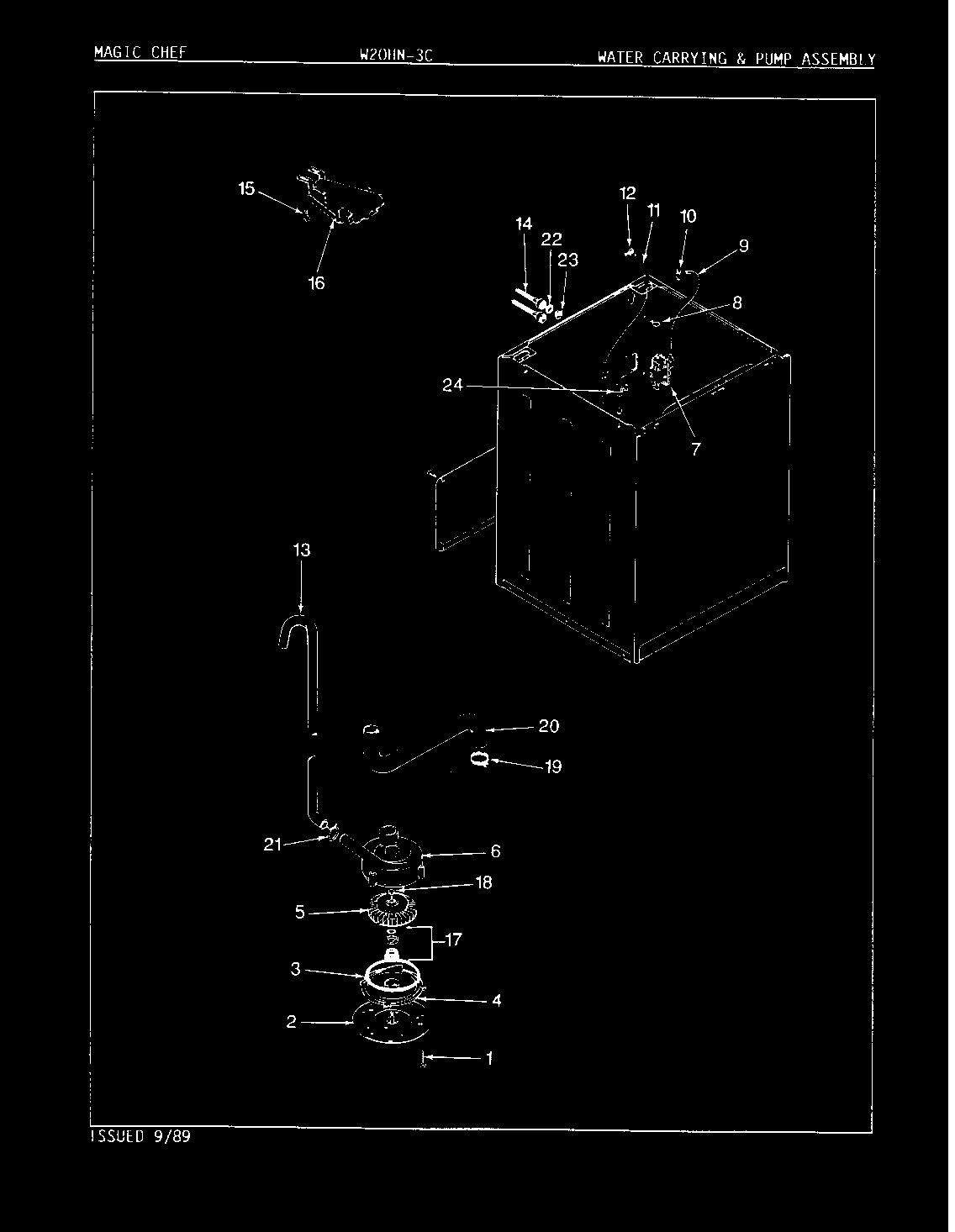 Water carrying & pump assy. (rev. e-h)