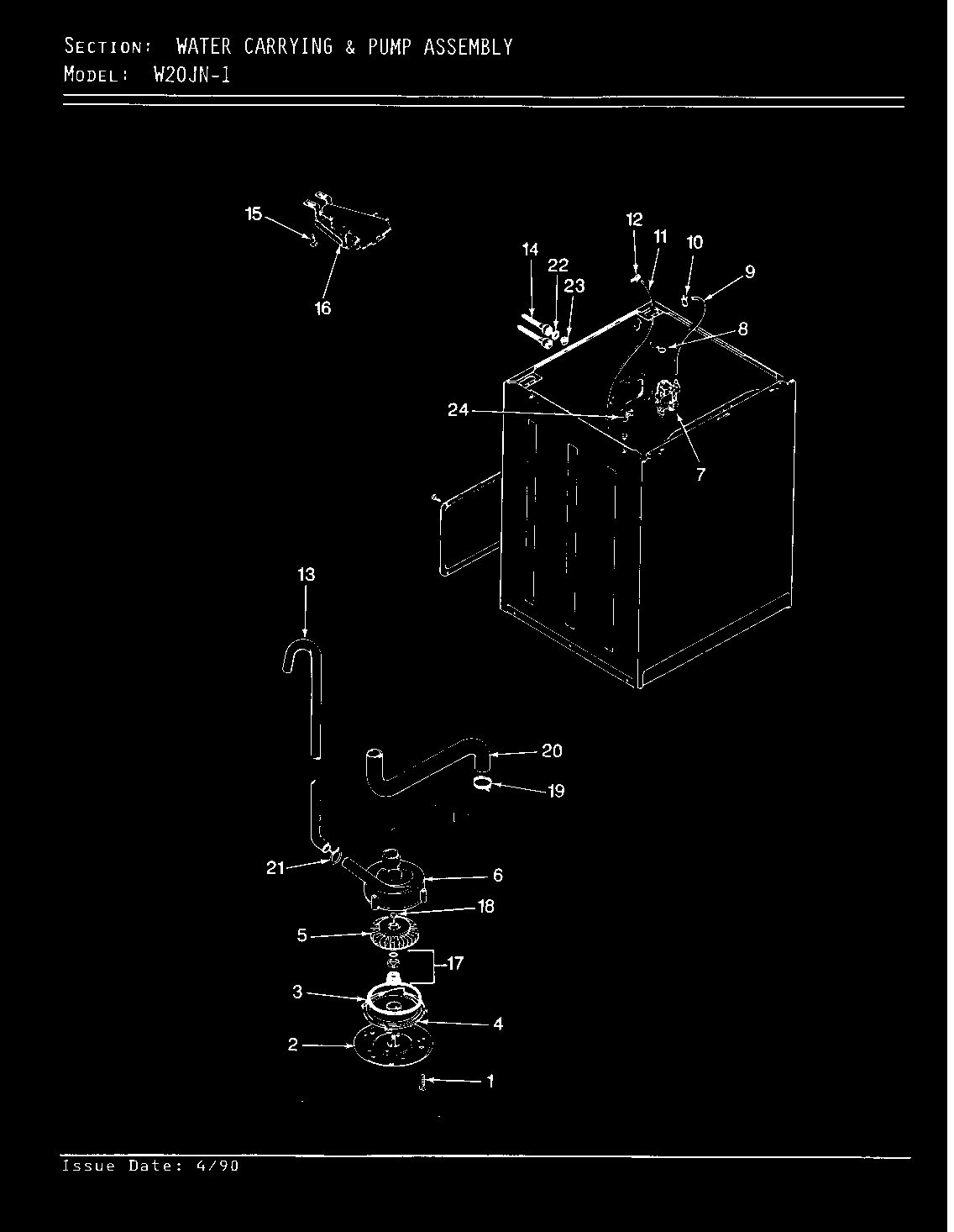 Water carrying & pump assy. (rev. a-d)