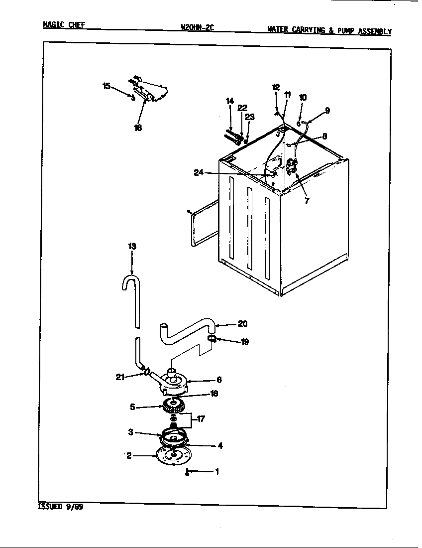 WATER CARRYING & PUMP ASSY. (REV. E-G)