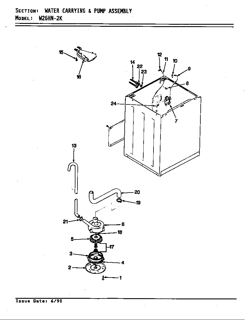 Water carrying & pump assy. (rev. a-d)