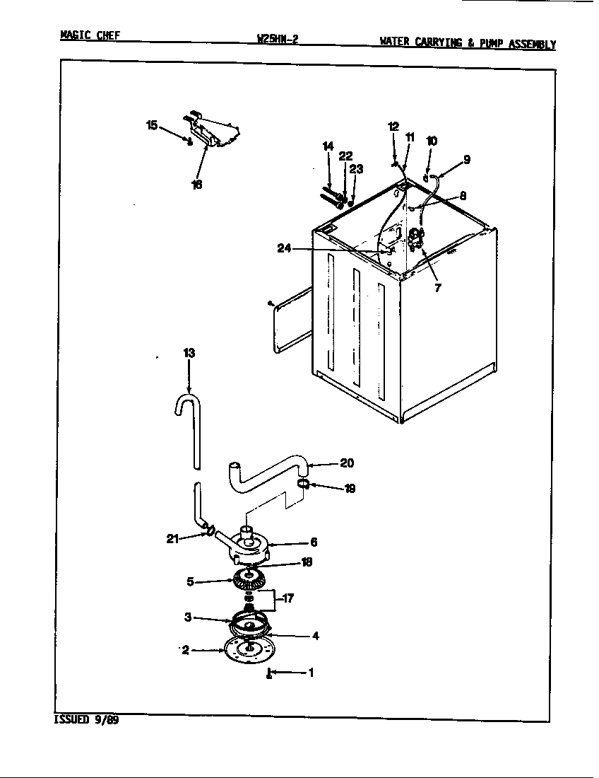 WATER CARRYING & PUMP ASSY. (REV. E-F)