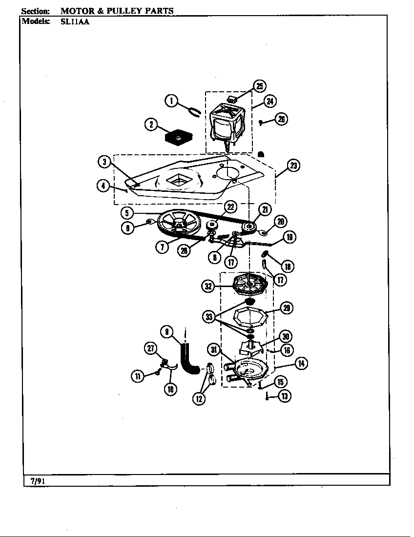 Motor & pulley parts
