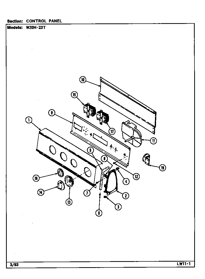 CONTROL PANEL (W20H23T)