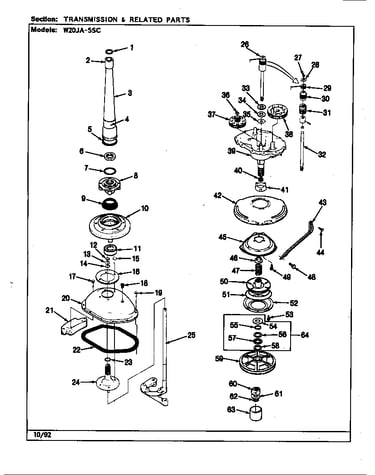 Transmission & related parts (rev. a-d) (w20ja5sc)