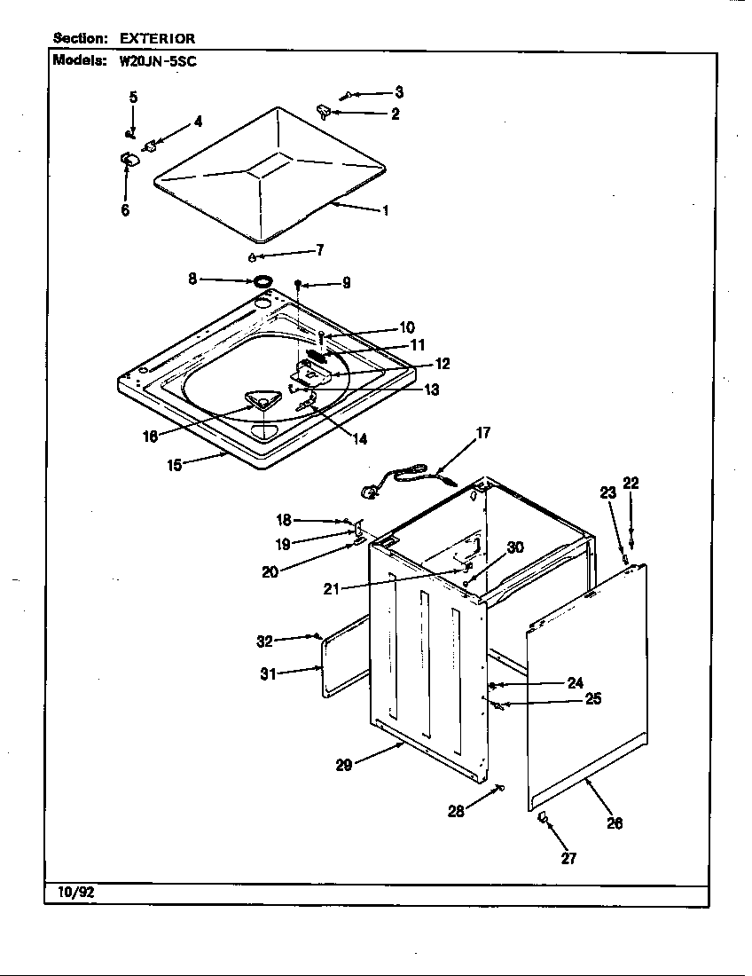 EXTERIOR (W20JN5SC)(REV. A-D) (W20JN5SC)