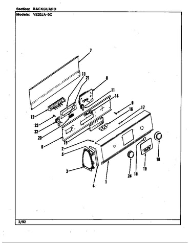 Control panel (ye20ja5c)(rev. a) (ye20ja5c)
