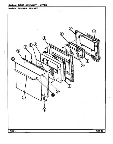 Door assembly-upper