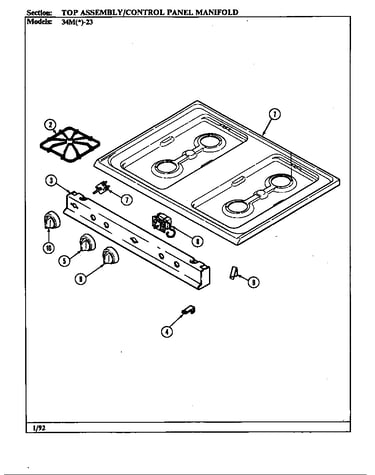 Top assy./control panel