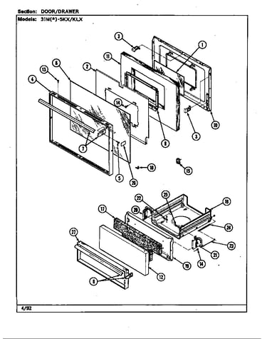 Door/drawer (31m*-5kx, 31m*-5klx)