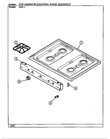 Top assembly/control panel/manifold