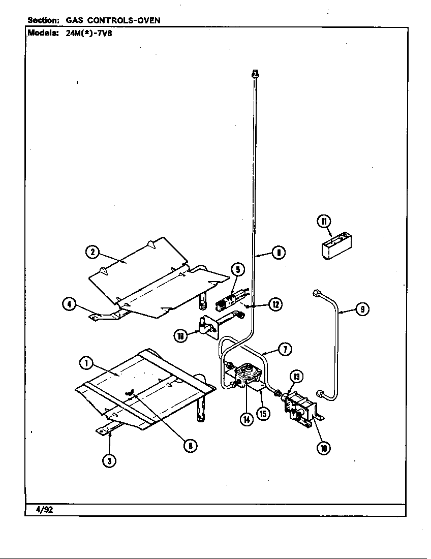 Gas controls-oven