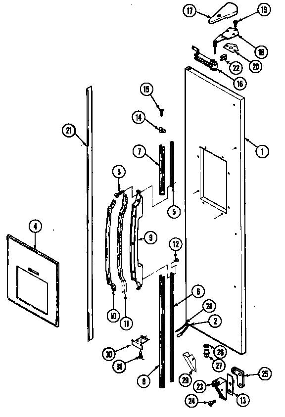 Freezer outer door
