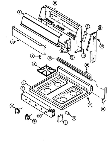 Top assembly/control panel