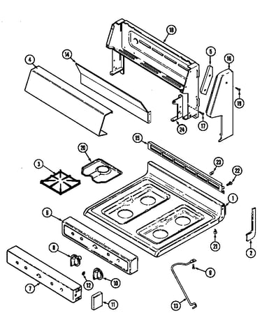Top assembly/control panel