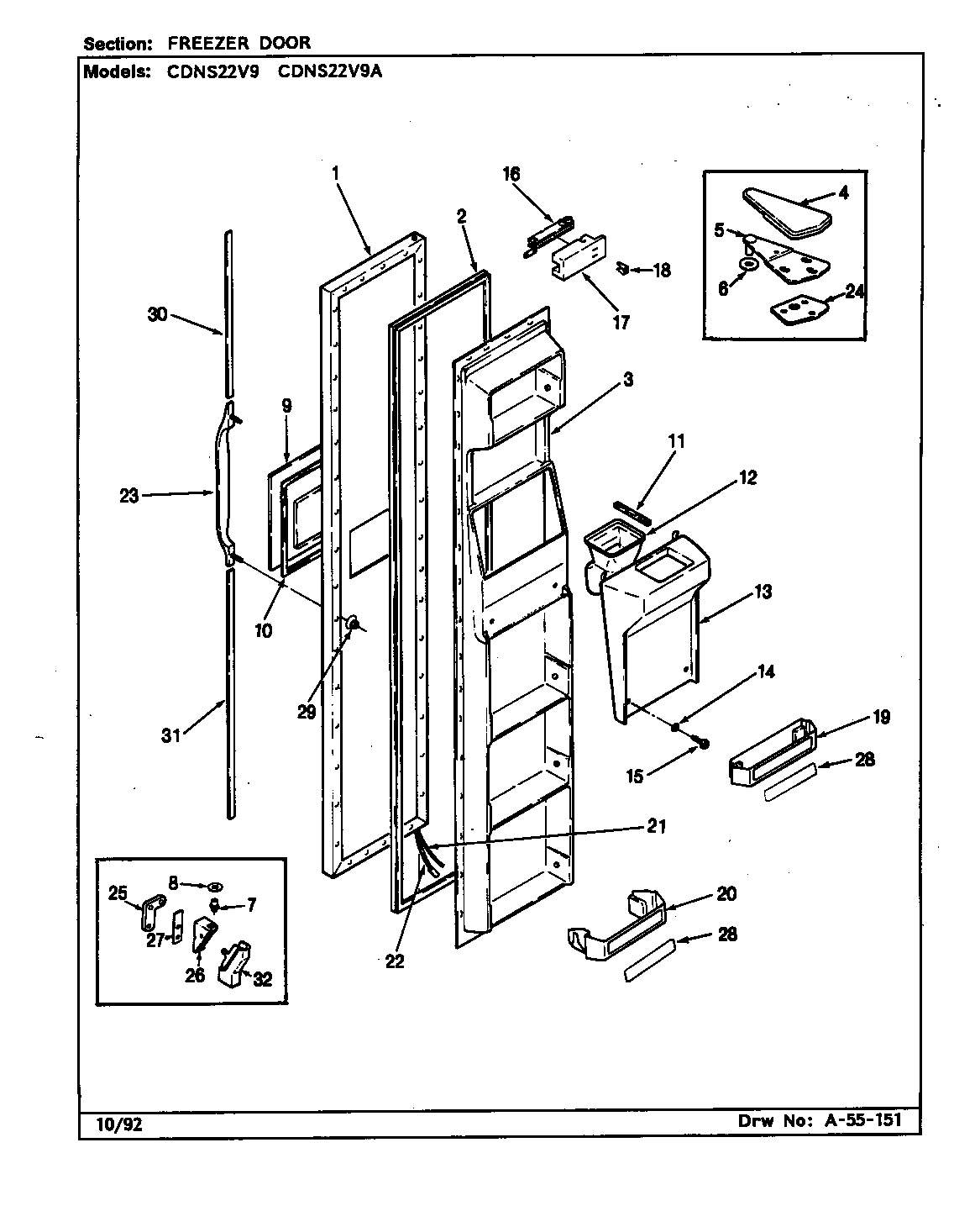 Freezer door