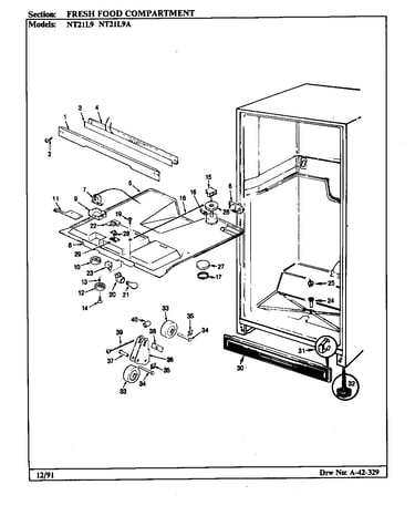 Fresh food compartment (nt21l9/ba75a) (nt21l9/ba75b) (nt21l9a/ba76a) (nt21l9a/ba76b)