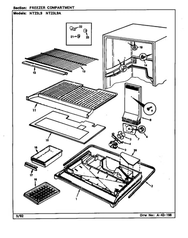 Freezer compartment (nt23l9/ba98b) (nt23l9/ba98c) (nt23l9a/ba99b) (nt23l9a/ba99c)