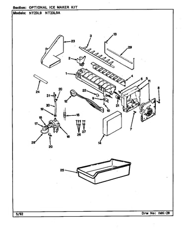 Optional ice maker kit (nt23l9/ba98b) (nt23l9/ba98c) (nt23l9a/ba99b) (nt23l9a/ba99c)