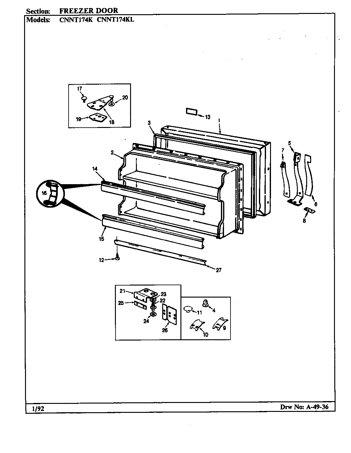Freezer door