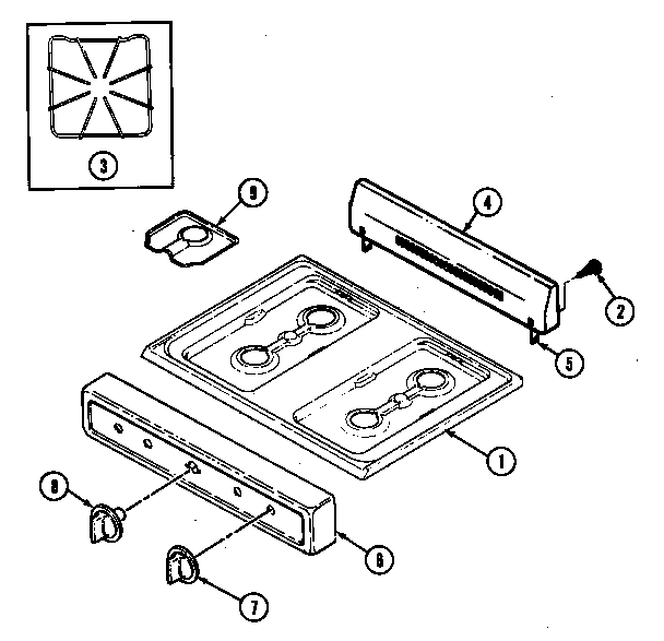 Top assy./control panel