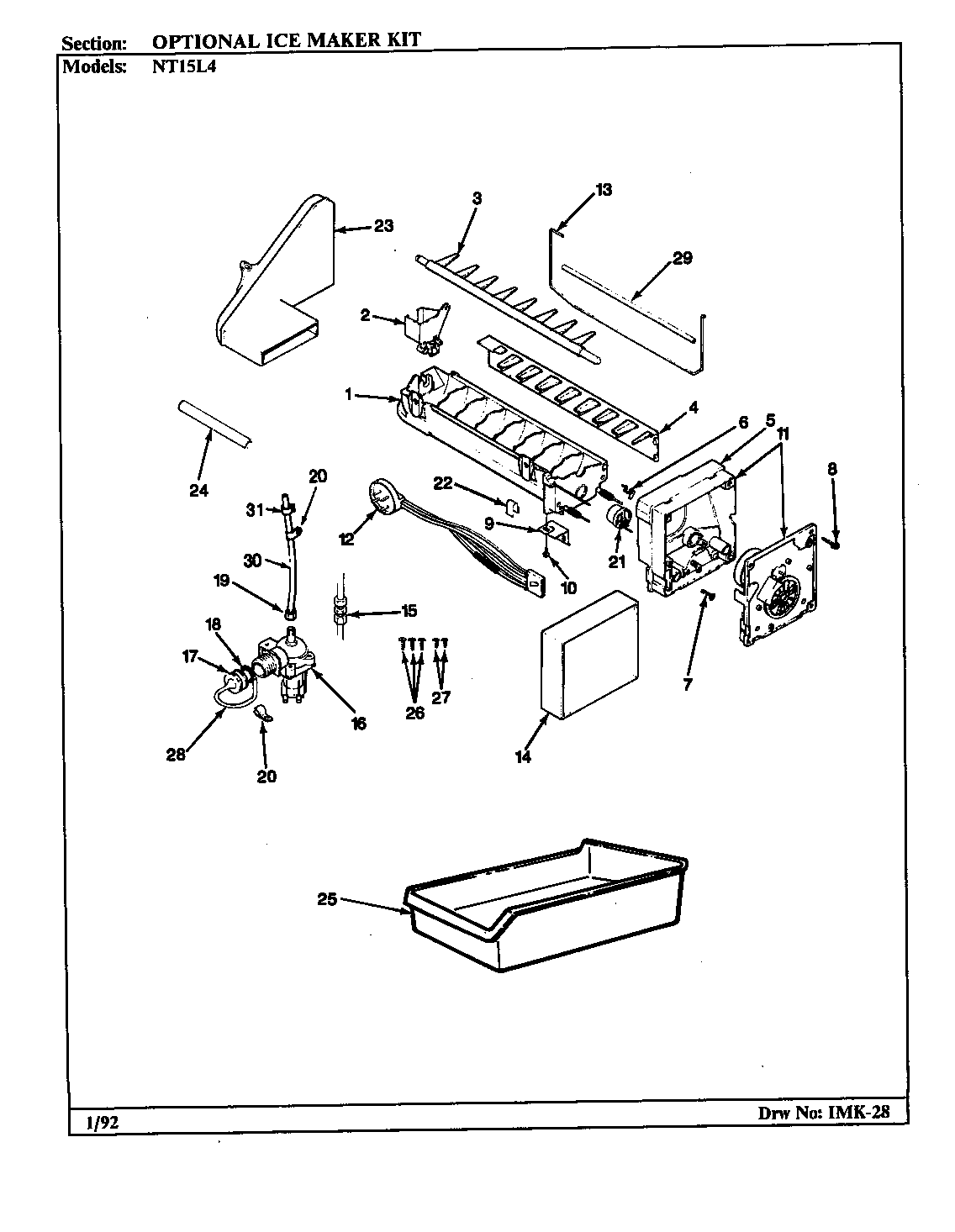 Optional ice maker kit