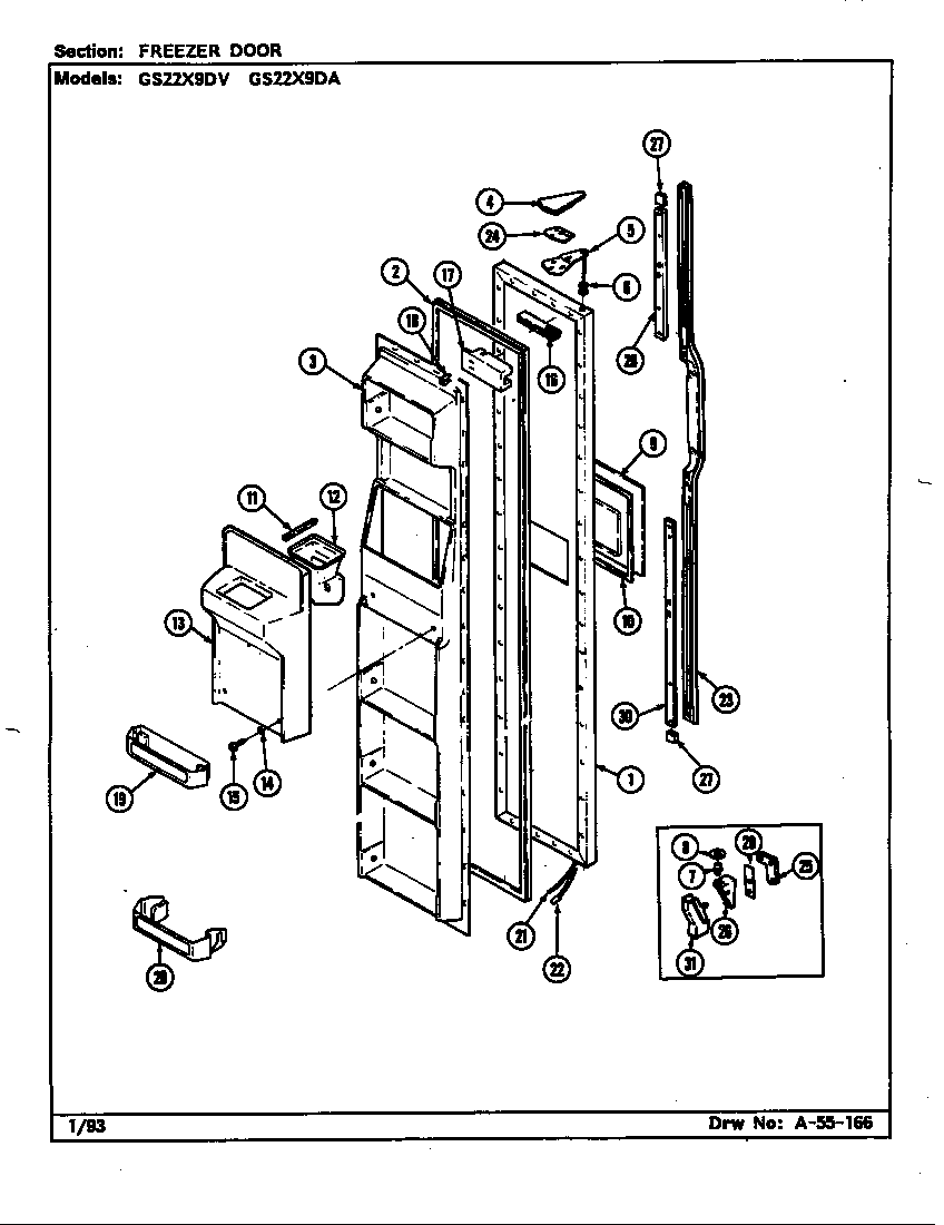 Freezer door