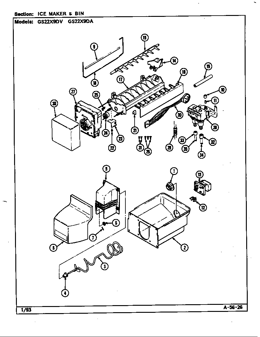 Ice maker & bin