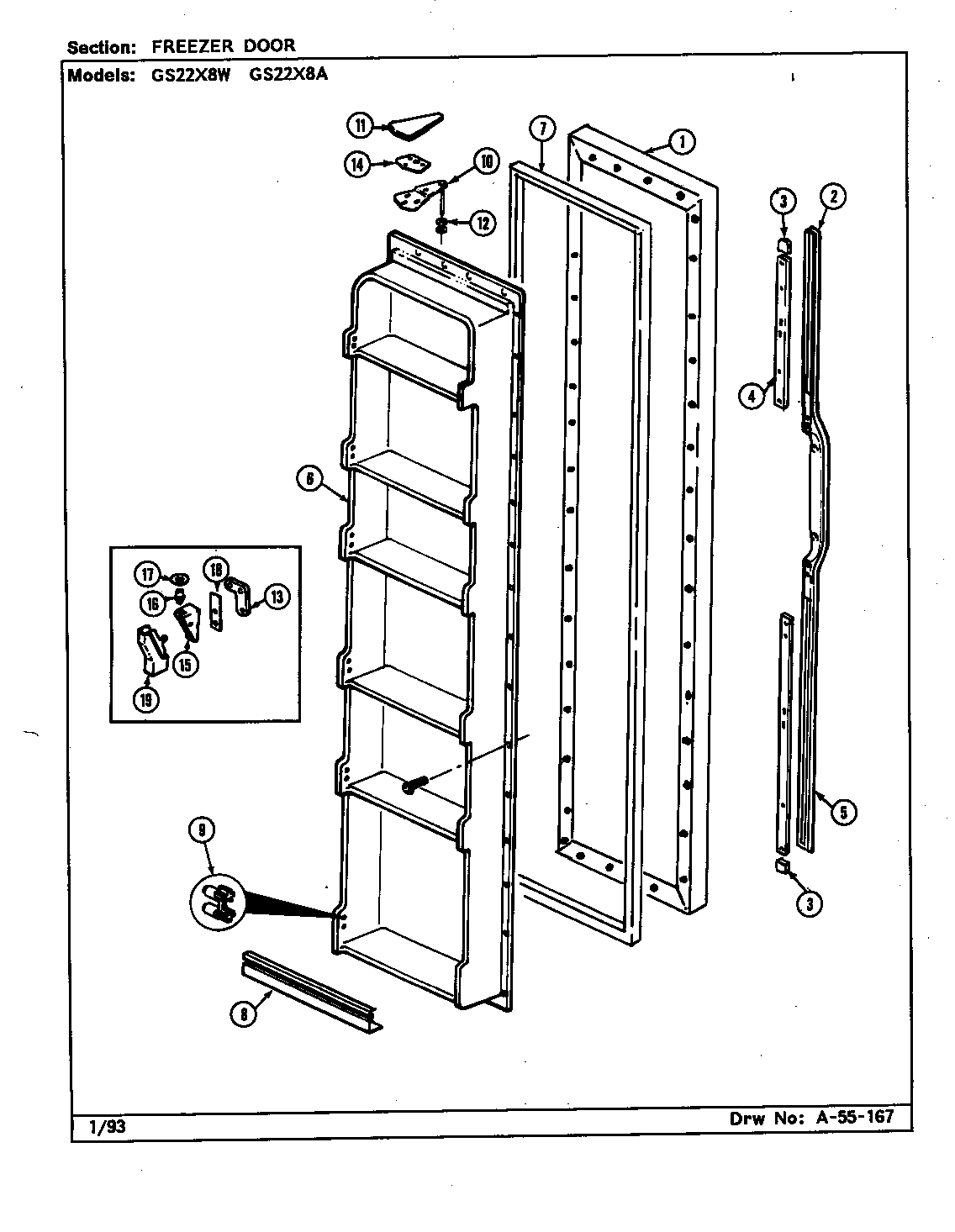 Freezer door